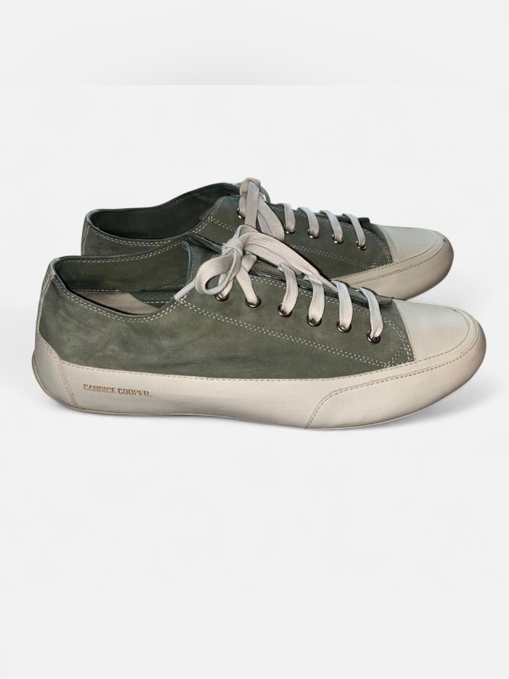 Candice Cooper Rock S Sage Green Suede Low-Profile Sneakers